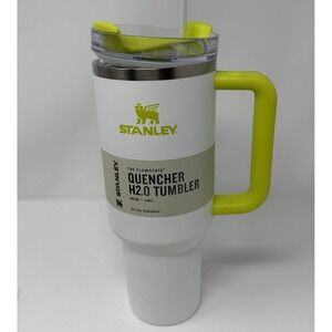 Stanley 40 oz White Neon Electric Yellow Stainless Steel H2.0 Quencher Tumbler